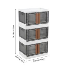 KORVIXA 3PCS Collapsible Plastic Box Container in Black - Size: 500mm - thumbnail 2