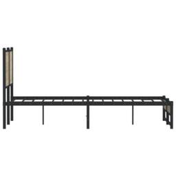 Berkfield Home Metal Bed Frame without Mattress Sonoma Oak 120x200 cm in Brown - Size: Small Double - thumbnail 6