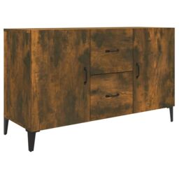 Berkfield Home Sideboard Smoked Oak 100x36x60 cm Engineered Wood in Brown - Size: 100 x 36 x 60 cm - thumbnail 2
