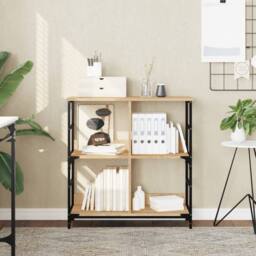Berkfield Home Bookshelf Sonoma Oak 78.5x33x82 cm Engineered Wood in Light Oak - thumbnail 2