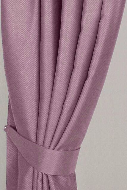 Homescapes Herringbone Curtain Tie Back Pair in Bright Pink - image 1