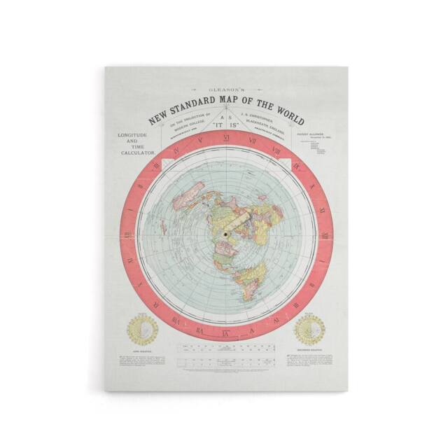 "Artery8 Map Gleason 1892 World Time Canvas Wall Art Print - Size: W18"" x H24""" - image 1