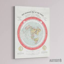 "Artery8 Map Gleason 1892 World Time Canvas Wall Art Print - Size: W18"" x H24""" - thumbnail 2