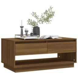 Berkfield Home Modern Coffee Table Brown Oak 102.5x55x44 cm Engineered Wood - thumbnail 7