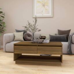 Berkfield Home Modern Coffee Table Brown Oak 102.5x55x44 cm Engineered Wood - thumbnail 8