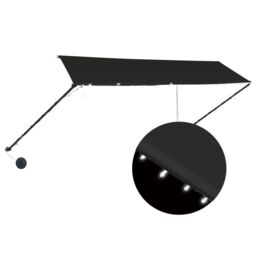 Berkfield Home Retractable Awning with LED 350x150 cm Anthracite in Black - thumbnail 2