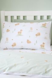 Bianca 'Mini Moo Cow' Reversible Cotton Duvet Cover Set in White - Size: Single - thumbnail 3