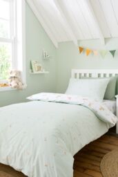 Bianca 'Mini Moo Cow' Reversible Cotton Duvet Cover Set in White - Size: Single - thumbnail 2