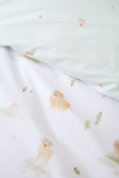 Bianca 'Mini Moo Cow' Reversible Cotton Duvet Cover Set in White - Size: Single - thumbnail 5