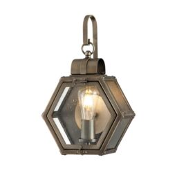 Netlighting Quoizel Heath Outdoor Wall Lantern Burnished Bronze IP44 in Brown