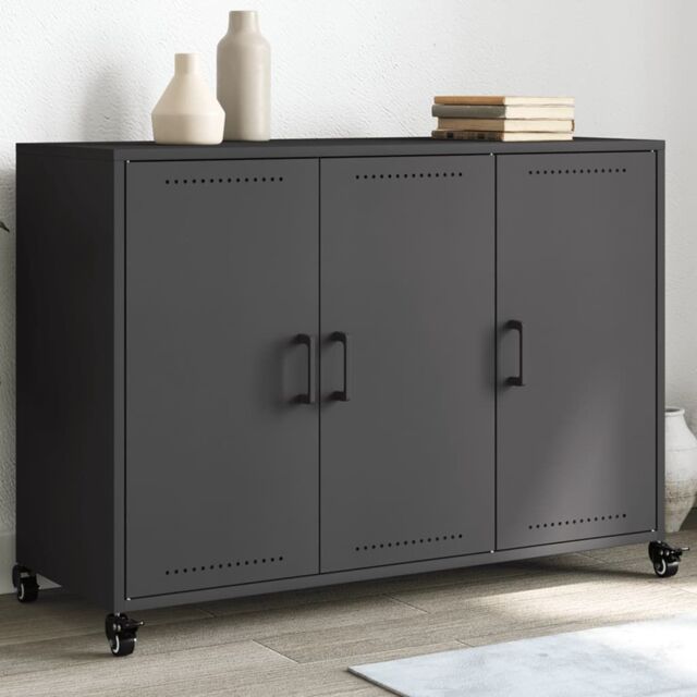 Berkfield Home Sideboard Black 100.5x39x72 cm Steel - image 1