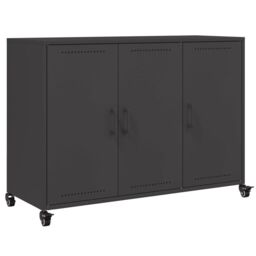 Berkfield Home Sideboard Black 100.5x39x72 cm Steel - thumbnail 2