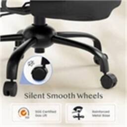Nordara Black-Ergonomic Office Chair with Lumbar Support in Black - Size: 100 cm - thumbnail 3