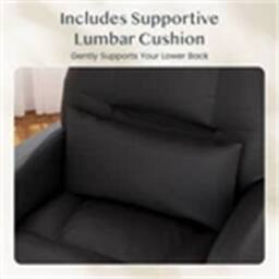 Nordara Black-Ergonomic Office Chair with Lumbar Support in Black - Size: 100 cm - thumbnail 4