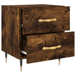 Berkfield Home Bedside Cabinet Smoked Oak 40x35x47.5 cm Engineered Wood in Brown - thumbnail 5