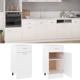 Berkfield Home Drawer Bottom Cabinet White 40x46x81.5 cm Engineered Wood - thumbnail 1