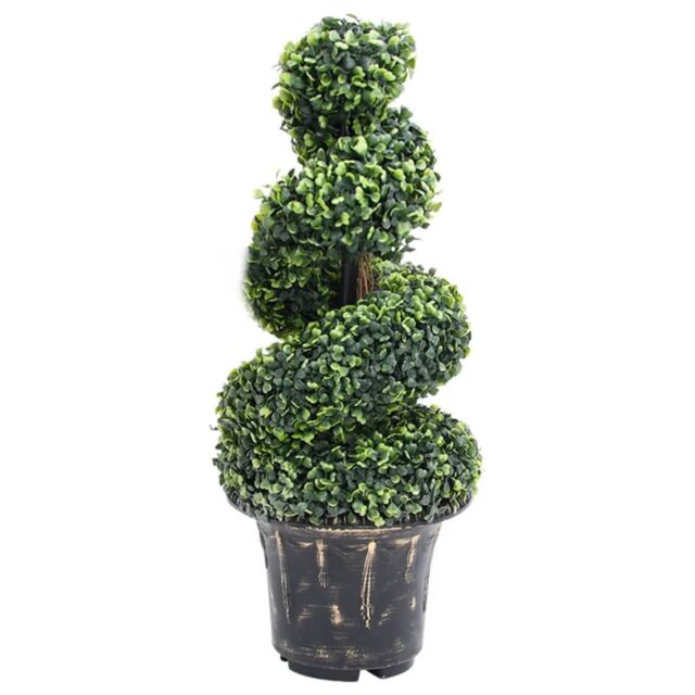 Berkfield Home Artificial Boxwood Spiral Plant with Pot Green 89 cm - image 1