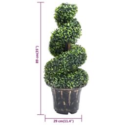 Berkfield Home Artificial Boxwood Spiral Plant with Pot Green 89 cm - thumbnail 5