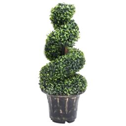 Berkfield Home Artificial Boxwood Spiral Plant with Pot Green 89 cm - thumbnail 1