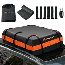 Costway 424L Large Car Roof Top Rack Luggage Carrier Bag Storage Bag Travel Waterproof in Black - thumbnail 5