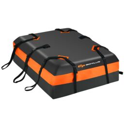Costway 424L Large Car Roof Top Rack Luggage Carrier Bag Storage Bag Travel Waterproof in Black - thumbnail 1