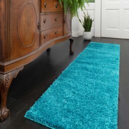 Kukoon Teal Blue Value Shaggy Living Area Rug - Size: 135 cm x 135 cm - thumbnail 3