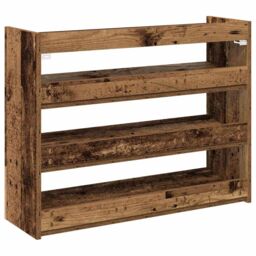 Berkfield Home Shoe Rack Old Wood 80x25x62 cm Engineered Wood in Brown - Size: 80 x 25 x 62 cm - thumbnail 6
