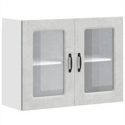 Berkfield Home Kitchen Wall Cabinet with Glass Door Kalmar Concrete Grey Engineered Wood - thumbnail 2