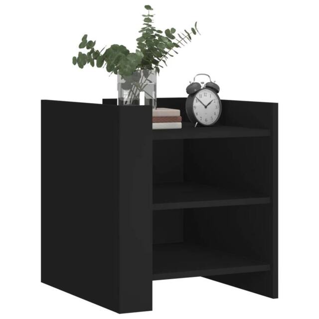 Berkfield Home Decorative Bedside Cabinet Black 45x50x50 cm Engineered Wood - Size: 45 x 50 x 50 cm - image 1