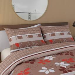 Snug City Floral Stripe Complete Bedding Set Duvet Cover Pillowcase Fitted Sheet - Size: Single - thumbnail 2