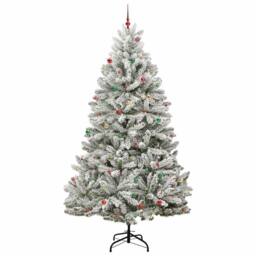 Berkfield Home Artificial Christmas Tree Green & White 300 cm PVC & Metal - thumbnail 6