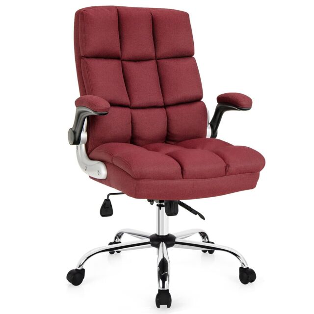 Costway Executive Office Chair Ergonomic Padded High Back Swivel Computer Desk Chairs in Red - image 1