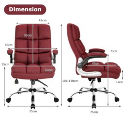 Costway Executive Office Chair Ergonomic Padded High Back Swivel Computer Desk Chairs in Red - thumbnail 2