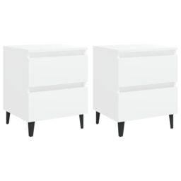 Berkfield Home Bed Cabinets 2 pcs White 40x35x50 cm Engineered Wood - Size: 40 x 35 x 50 cm - thumbnail 2