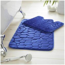 GAVENO CAVAILIA 2PC Pebble Memory Bath Set in Bright Blue - Size: Bath Mat - thumbnail 1