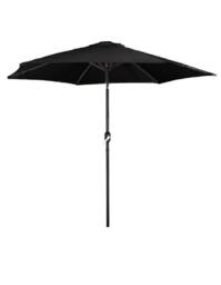Groundlevel 2m Tilt & Crank Lightweight Parasol in Black - thumbnail 2