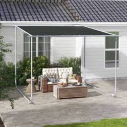 OUTSUNNY 3 x 3(m) Mobile Pergola Kit, Event Shelter with Wheels, UV30+ in Dark Grey - thumbnail 1