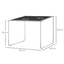 OUTSUNNY 3 x 3(m) Mobile Pergola Kit, Event Shelter with Wheels, UV30+ in Dark Grey - thumbnail 3