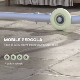 OUTSUNNY 3 x 3(m) Mobile Pergola Kit, Event Shelter with Wheels, UV30+ in Dark Grey - thumbnail 4