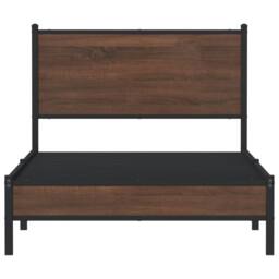 Berkfield Home Metal Bed Frame without Mattress Brown Oak 100x190 cm - thumbnail 5