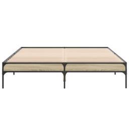 Berkfield Home Durable Bed Frame without Mattress Sonoma Oak 160x200 cm in Light Oak - thumbnail 4