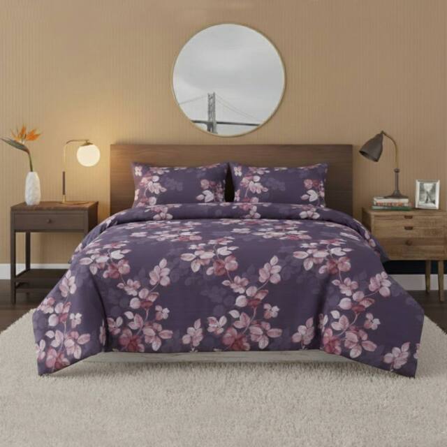Snug City Bloomy Complete Bedding Set Duvet Cover Set Pillowcase Fitted Sheet - Size: Single - image 1
