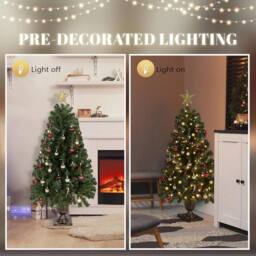 Kelvenix 4FT Pre-lit Artificial Christmas Tree with Trophy Shaped Base in Green - thumbnail 2