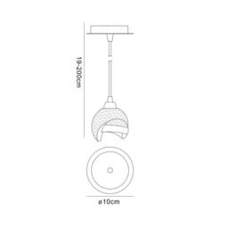 Netlighting Fragma Ceiling Pendant 1 Light G9 Black Chrome - thumbnail 2