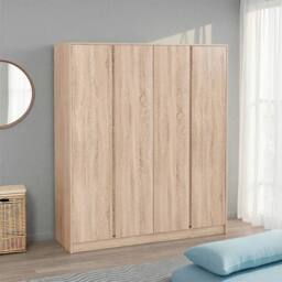Seconique Malvern 4 Door Wardrobe - Sonoma Oak in Light Oak - thumbnail 1