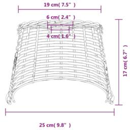 Berkfield Home Charming Ceiling Lamp Shade White √ò25x17 cm Wicker - Size: 25x17 cm - thumbnail 7