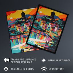"Artery8 Wall Art Print Guanabara Bay Rio De Janeiro Brazilian Beach Seascape Vibrant Bold Bright Colourful Painting Poster - Size: W24"" x H32""" - thumbnail 2