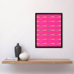 Artery8 Furuya Korin Framed Wall Art Print Textile Pattern Vibrant Pink - Size: A4 - thumbnail 2