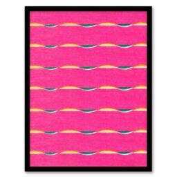 Artery8 Furuya Korin Framed Wall Art Print Textile Pattern Vibrant Pink - Size: A4 - thumbnail 1