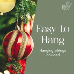 Pelle & Sol 12 Pcs Lightweight Christmas Baubles Set 8cm/3.1inches - Red & Gold - thumbnail 5